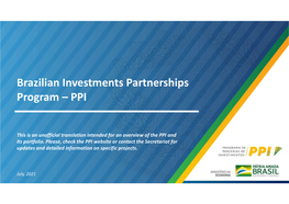 Brazilian Investments Partnerships Program – PPI