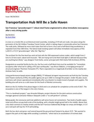 Transportation Hub Will Be a Safe Haven