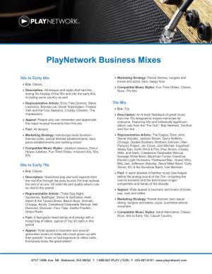 Playnetwork Business Mixes