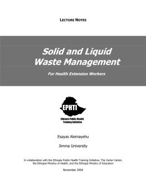 Solid and Liquid Waste Management