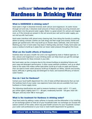 Hardness in Drinking Water