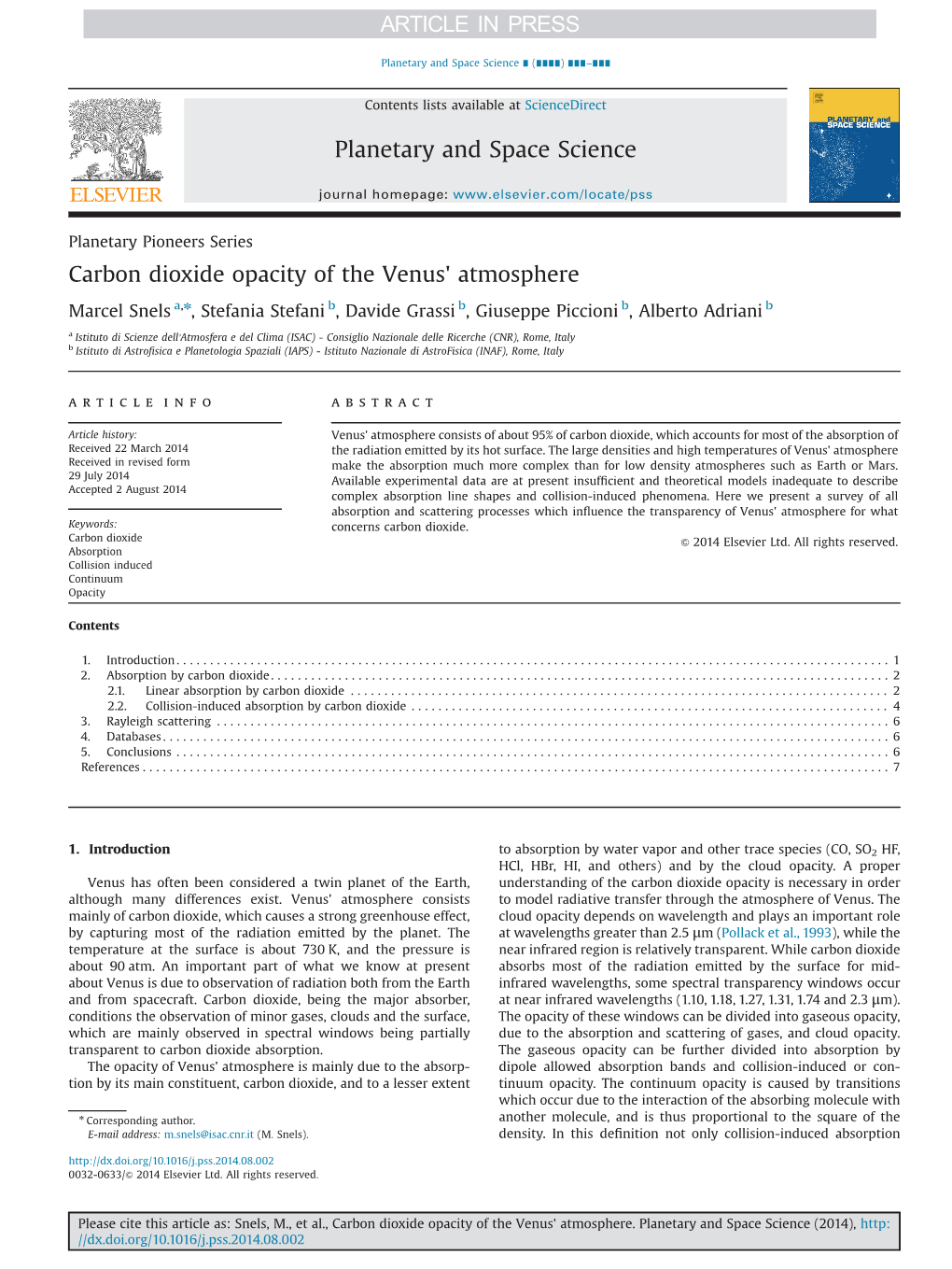 Carbon Dioxide Opacity of the Venusￃﾗￂﾳ Atmosphere