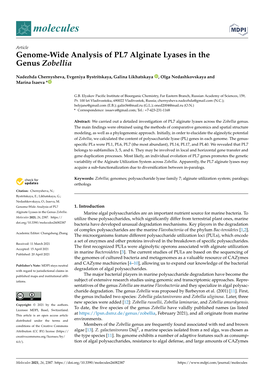 Genome-Wide Analysis of PL7 Alginate Lyases in the Genus Zobellia
