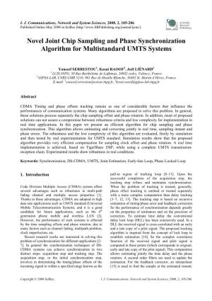 Novel Joint Chip Sampling and Phase Synchronization Algorithm for Multistandard UMTS Systems