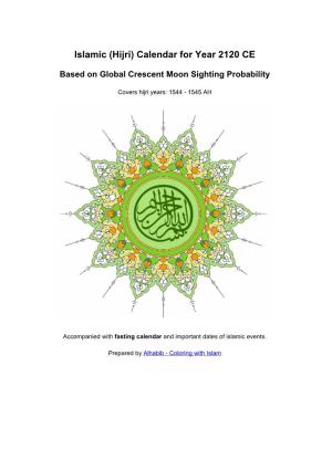 Global Islamic Calendar for Year 2120 CE