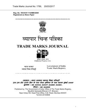 Trade Marks Journal No: 1789, 20/03/2017 P`Kasana : Baart Sarkar