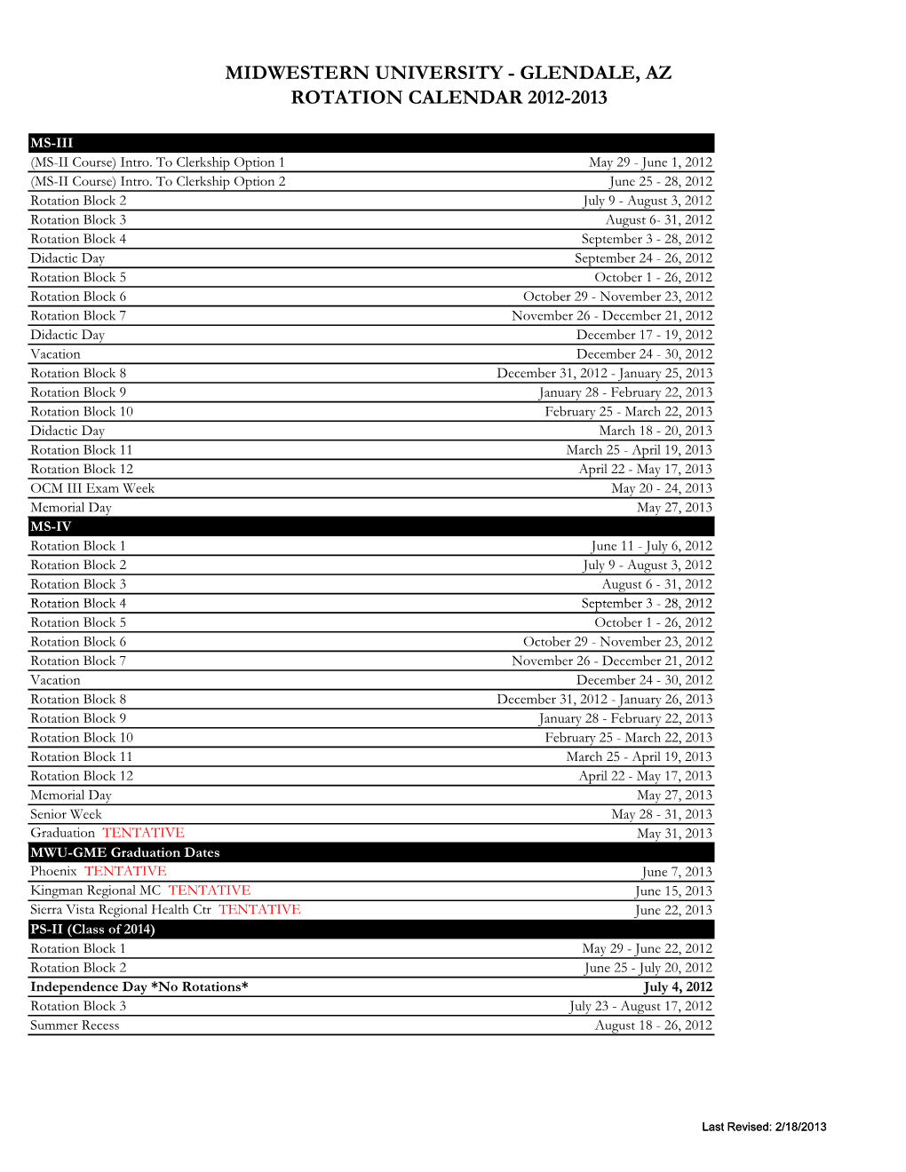 AZ Rotation Schedule.Xlsx