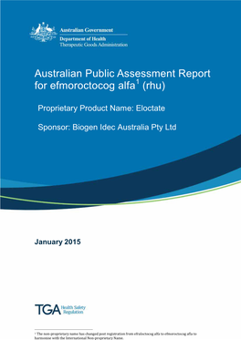 Australian Public Assessment for Efmoroctocog Alfa (Rhu)