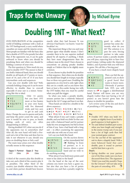 Doubling 1NT – What Next?