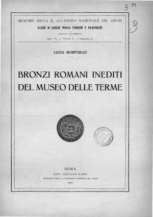 Bronzi Romani Inediti Del Museo Delle Terme