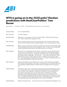 Election Predictions with Realclearpolitics' Tom Bevan