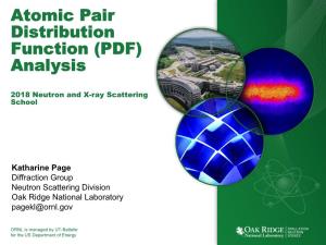 Atomic Pair Distribution Function (PDF) Analysis