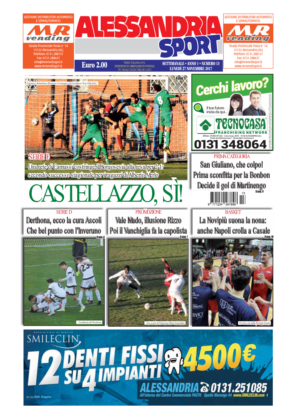 Alessandria Sport Del 27/11/2017