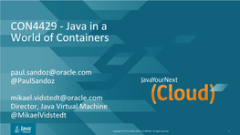 Java in a World of Containers