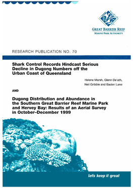 Shark Control Records Hindcast Serious Decline in Dugong Numbers Off the Urban Coast of Queensland Dugong Distribution and Abund