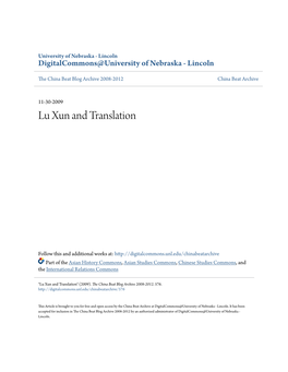 Lu Xun and Translation