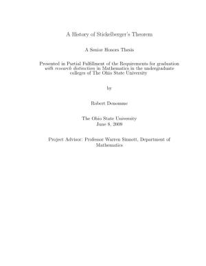 A History of Stickelberger's Theorem