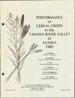 Performance Cereal Crops Tanana River Valley Alaska