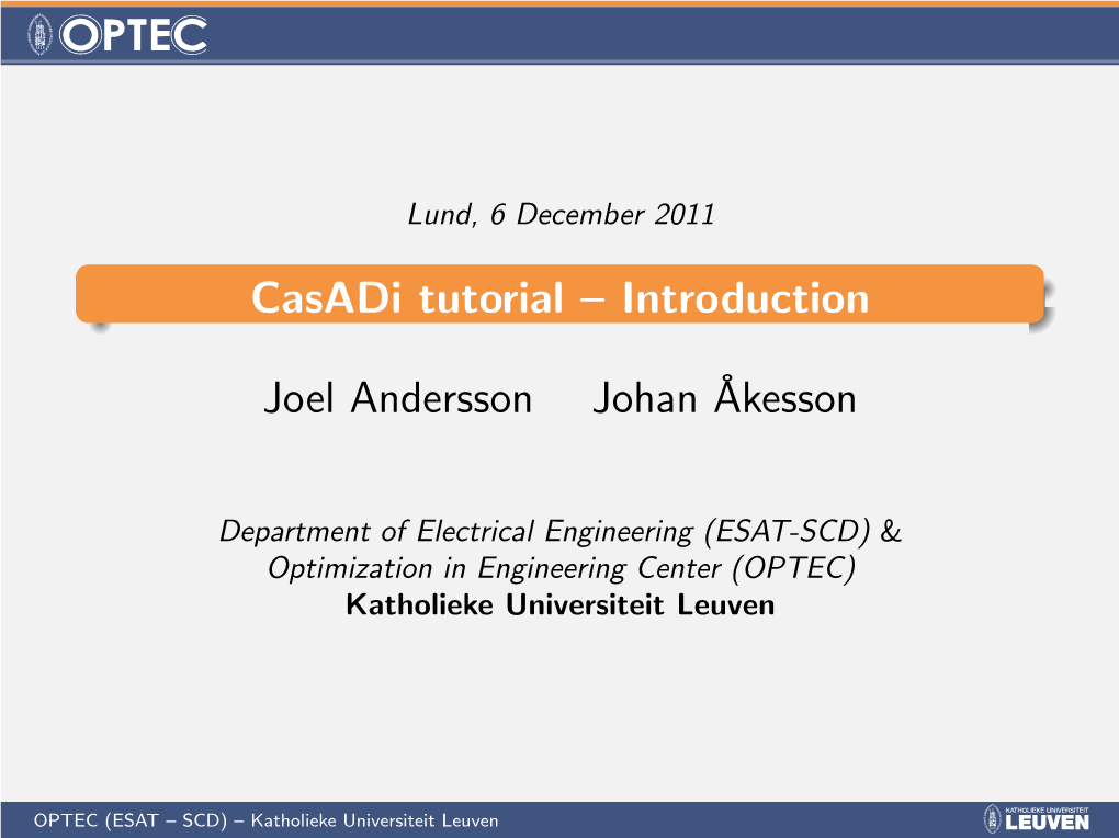 Casadi Tutorial – Introduction