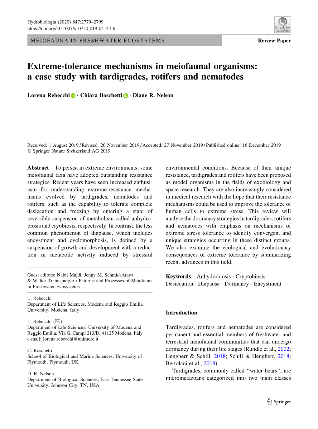 A Case Study with Tardigrades, Rotifers and Nematodes