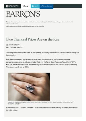 Blue Diamond Prices Are on the Rise