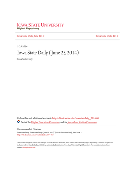 Iowa State Daily, June 2014 Iowa State Daily, 2014
