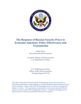 The Response of Russian Security Prices to Economic Sanctions: Policy Effectiveness and Transmission