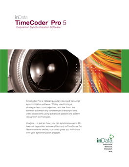 Timecoder Pro Is Indata's Popular Video and Transcript