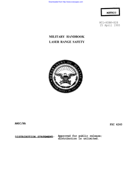 Military Handbook Laser Range Safety