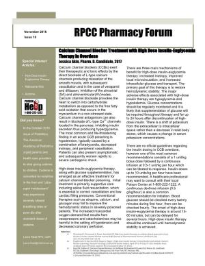 RPCC Pharmacy Forum: November 2016