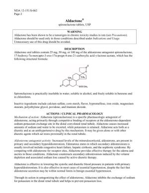 Aldactone® Spironolactone Tablets, USP