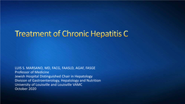 Current Treatment of Chronic Hepatitis C