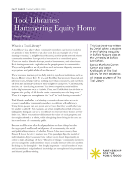 Tool Libraries: Hammering Equity Home Daniel White
