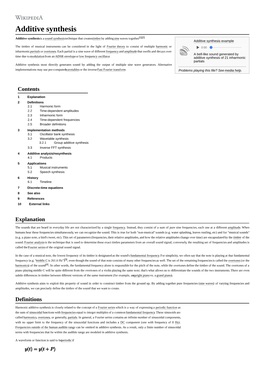 Additive Synthesis