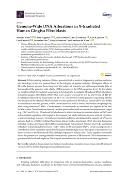 Genome-Wide DNA Alterations in X-Irradiated Human Gingiva Fibroblasts