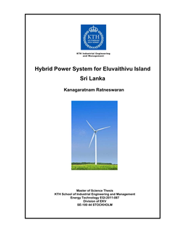 Hybrid Power System for Eluvaithivu Island Sri Lanka