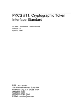PKCS #11: Cryptographic Token Interface Standard