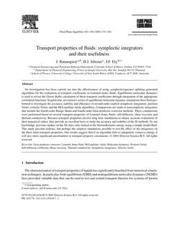 Transport Properties of Fluids: Symplectic Integrators and Their