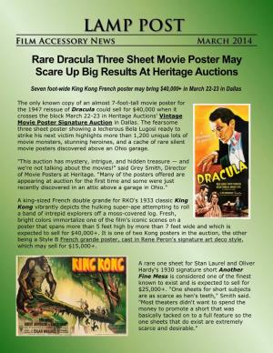 Rare Dracula Three Sheet Movie Poster May Scare up Big Results at Heritage Auctions