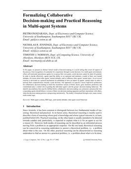 Formalizing Collaborative Decision-Making and Practical Reasoning in Multi-Agent Systems