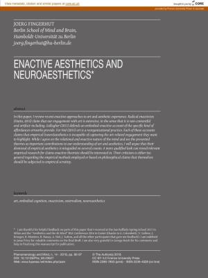 Enactive Aesthetics and Neuroaesthetics*