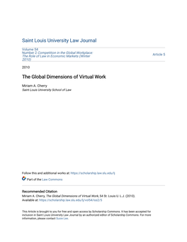 The Global Dimensions of Virtual Work