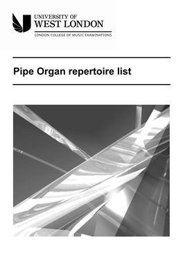 Pipe Organ Repertoire List