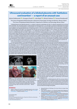 Ultrasound Evaluation of a Bilobed Placenta with 'Battledore Cord Insertion' — a Report of an Unusual Case