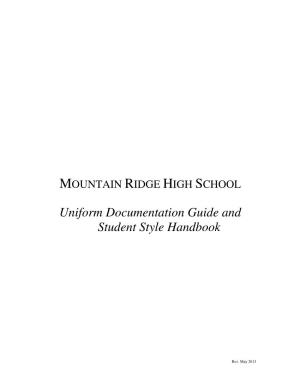Uniform Documentation Guide and Student Style Handbook