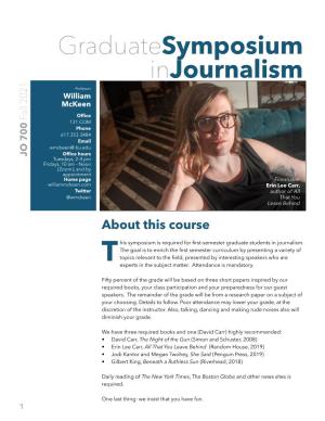 JO 700 Graduate Symposium in Journalism