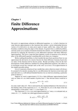 Chapter 1. Finite Difference Approximations