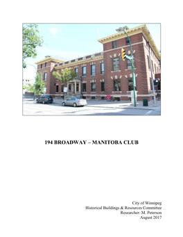 194 Broadway – Manitoba Club