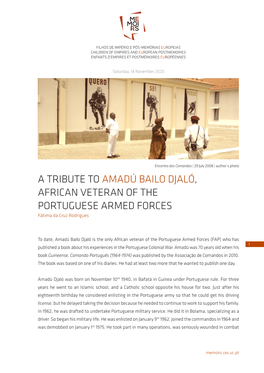 A TRIBUTE to AMADÚ BAILO DJALÓ, AFRICAN VETERAN of the PORTUGUESE ARMED FORCES Fátima Da Cruz Rodrigues