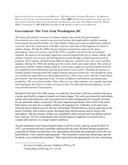 Government: the View from Washington, DC